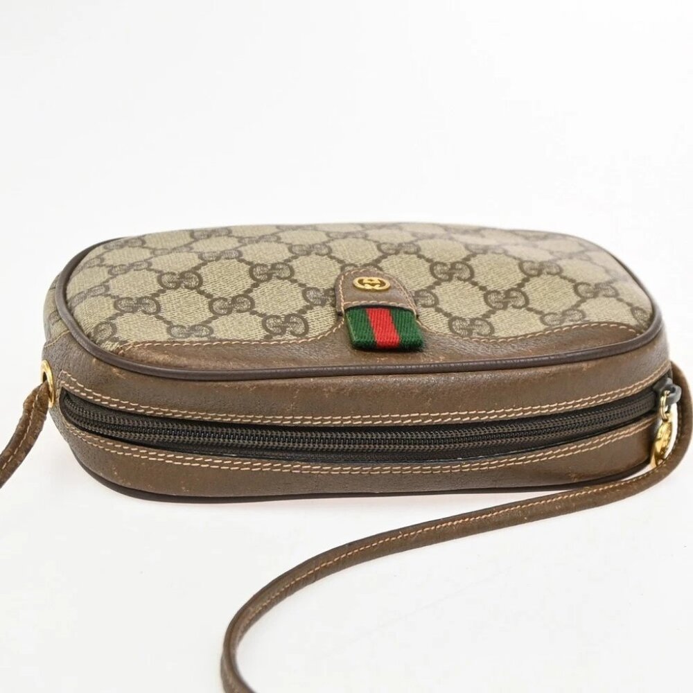 GUCCI GG Pattern Sherry Line Mini Shoulder Bag PVC Leather Beige Brown - Picture 7 of 14